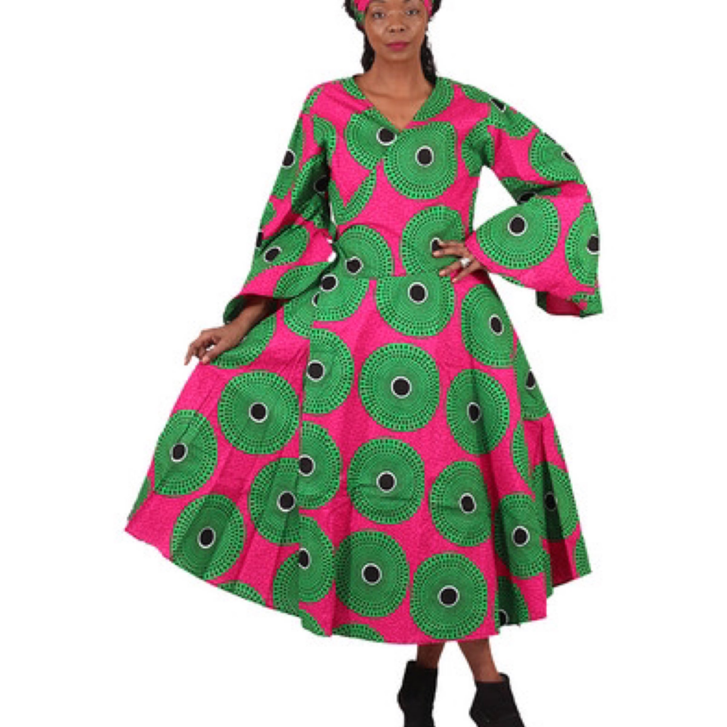 Beautiful and stylish African traditional print princess dress. | Essence  of Africa